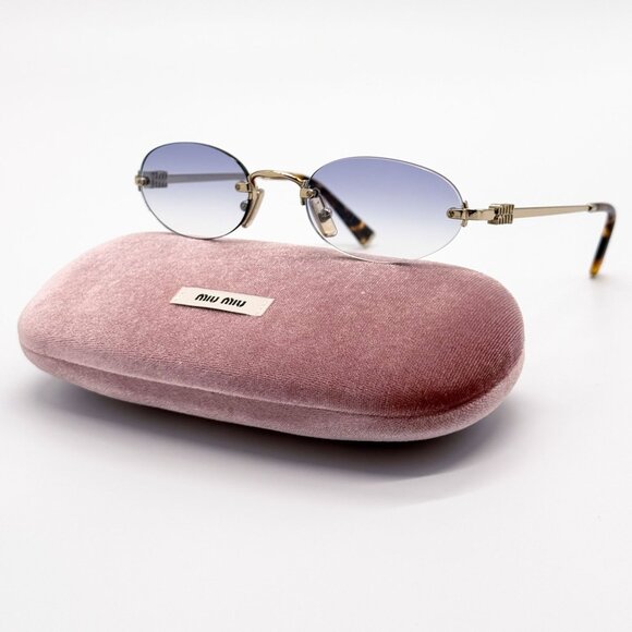 NEW MIU MIU SUNGLASSES MUA54S ZVN80O OVAL GOLD WOMEN MU A54S SMU A54 main image 5